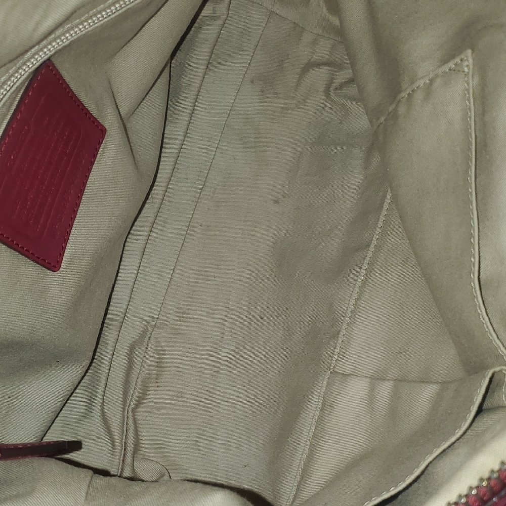 Coach Red Rich Cherry Leather Satchel - Picture 9 of 9